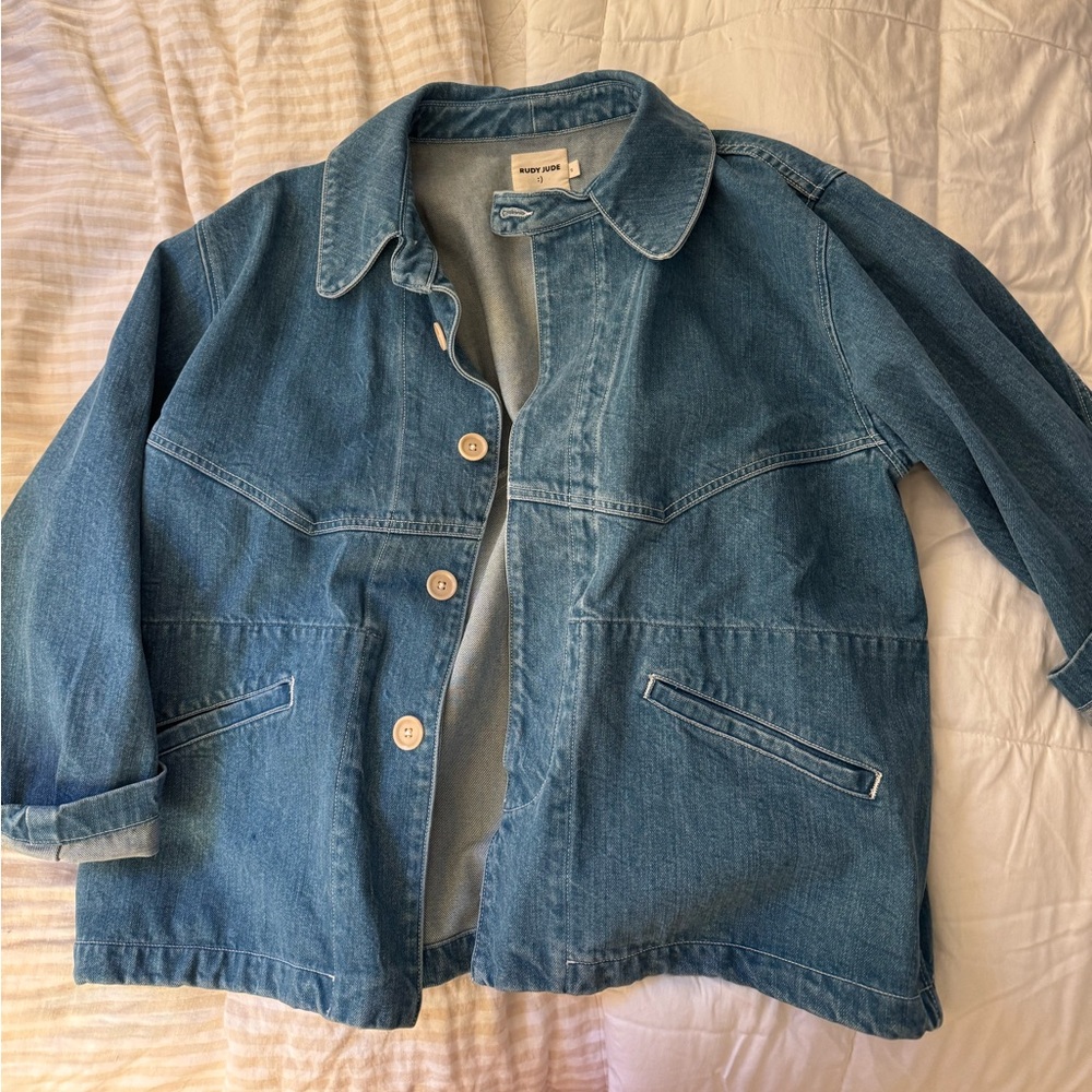 Rudy Jude Pale Indigo Big Jean Jacket. Size Small